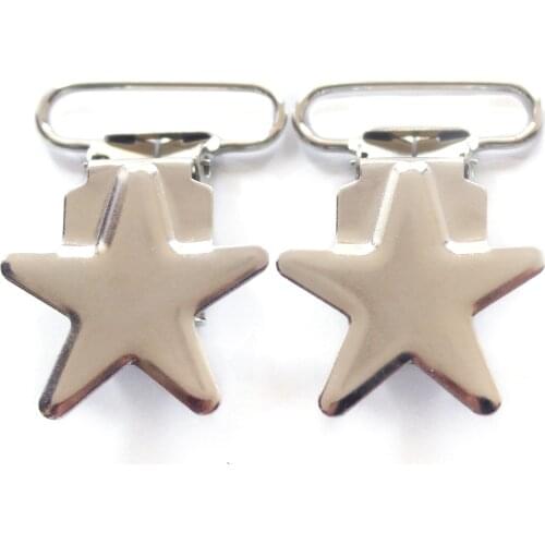 150pcs 1'' 25mm Metal Sliver Colors Assorted Enamel Star Suspender Clips / Pacifier Clips