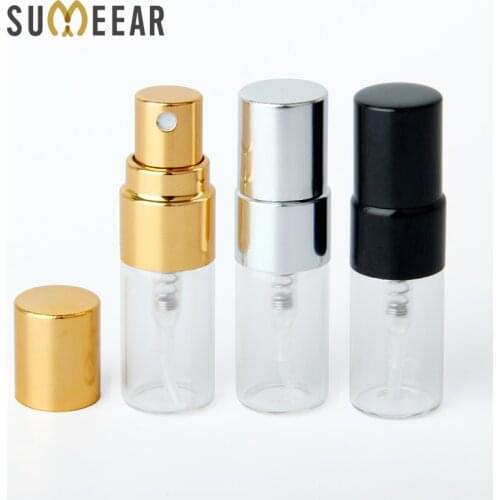 20Pcs/Lot 2ml 3ml Mini Refillable Perfume Bottle For Sample Spray Bottle Metal Atomizer Portable Travel Gift Cosmetic Container