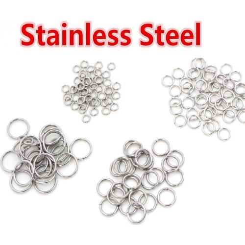 200pcs/Lot 3/4/5/6/7/8/10mm Stainless Steel DIY Jewelry Findings Open Single Loops Jump Rings & Split Ring for jewelry making