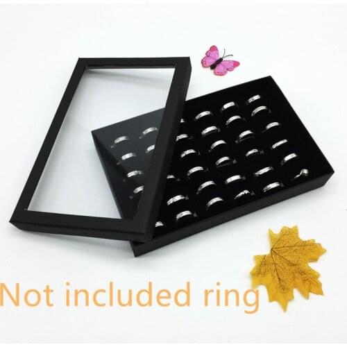 2020 New Fashion Transparent 36-Slot Ring Display Stand Metal Earrings Jewelry Storage Box Environmental organizer jewelry Hole