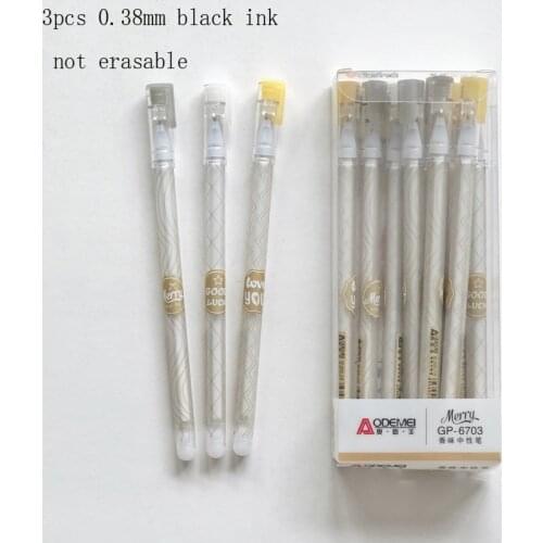 3X 0.38mm black ink Striped Wave Gel Pen Writing Signing Pen Stationery School Office Supply