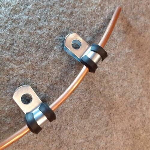 4.7mm) Brake Pipe Clips 3/16\\\" Lines Metal+Rubber Pack Of 12 Rubber