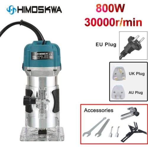 800W Woodworking Electric Trimmer Wood Milling Engraving Slotting Trimming Machine Carving Machine DIY Router Wood Dropshipping