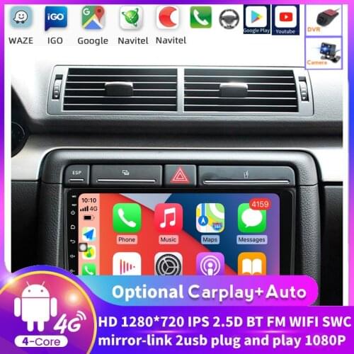 1280X720 HD Android 2din Car Radio Multimedia Video Player For Audi A4 2000 2001 2002 2003 2004 2005-2009 Navigation GPS Audio
