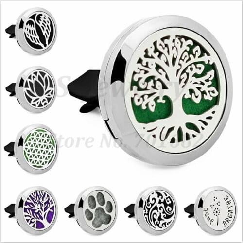 Dog Paw Just Breathe Car Air Freshener 30mm 316L Stainless Steel Essential Oil Aromatherapy Vent Clip Diffuser Locket