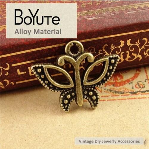 BoYuTe (100 Pieces/Lot) 16*22MM Wholesale Antique Bronze Plated Zinc Alloy Metal Butterfly Charms for Jewelry Making