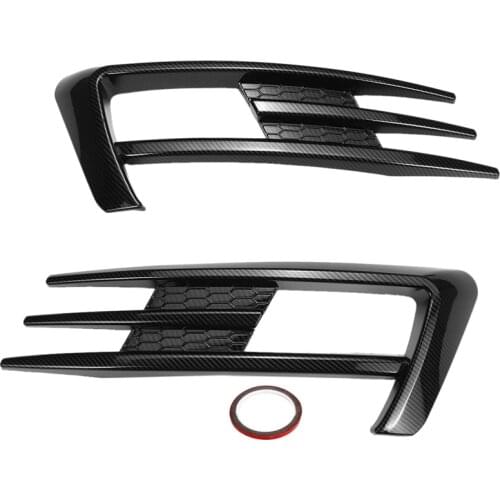 For Golf 7 MK7 2014-2017 Fog Light Lamp Cover Bumper Grille Trim Carbon Fiber