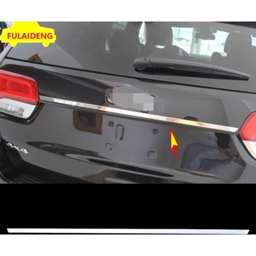 For Jeep Grand Cherokee 2014-2020 stainless steel Rear Trunk Upper Lid Cover Trim Door Trunk Strip Trim Car Styling