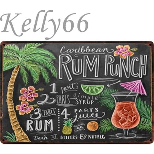 [ Kelly66 ] Rum Runch Metal Sign Tin Poster Home Decor Bar Wall Art Painting 20*30 CM Size y-1807