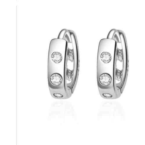 Classic Hollow Heart Earrings For Women Crystal Accessories Fashion Lady Silver 925 Earring Accessories Female Christmas Gift