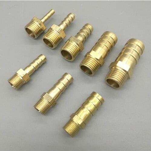 Brass Pipe Fitting 4mm 6mm 8mm 10mm 12mm 19mm Hose Barb Tail 1/8" 1/4" 1/2" 3/8" BSP Male Connector Joint Copper Coupler Adapter
