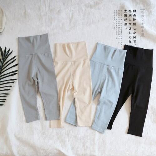Baby spring and autumn summer thin soft cool elastic high waist belly pants men and women home casual leggings