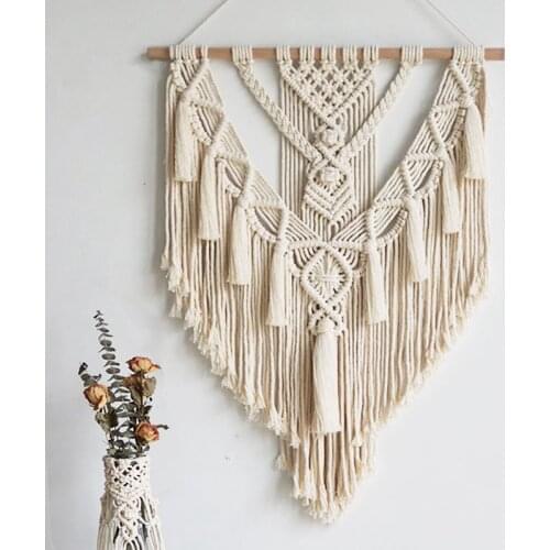 Macrame Wall Hanging Tapestry Wall Decor Boho Chic Bohemian Woven Home Decoration 55X70cm