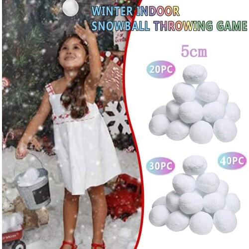 Soft And Pinchable Imitation Snowball Indoor Snowballs For Kid Snow Fight 5 Cm White Christmas Decoration Modelling #P3