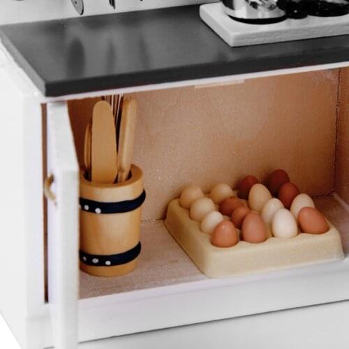 1:12 Scale White Kitchen Unit Set, for Dolls House Dining Room Furniture, Dollhouse Decoration