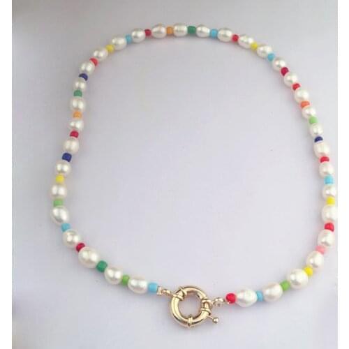 Real-Gold Plating Necklace Bracelet Set Good Guality Freshwater Pearl Beads Necklace Choker And Bracelet Jewelry Set