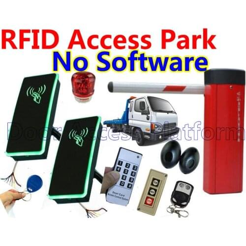 No Software RFID Access Car Parking Barrier gate kit for Single gate Entry+Exit use card 0- 10 cm tag remote+infrared sensor kit