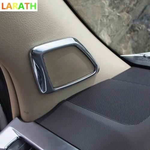 The New For Toyota Land Cruiser Prado FJ150 2014 2015 Wood Paint Front Inner Loudspeaker Frame Cover Trim Interior Mouldings