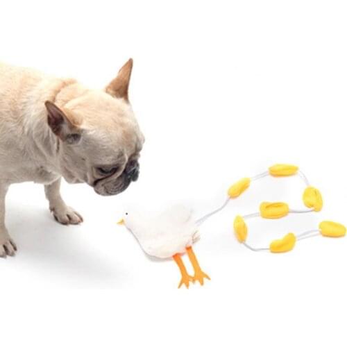 Food Treat Toy Hen Shape Design Leaking Food Felt Cloth Sounding Feeder Puzzle Toy Puppy Sounding Feeder Puzzle Toy