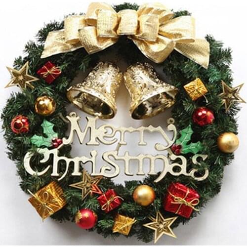 Hanging Christmas Tree Accessories Christmas Decoration Christmas Wreath Bow Bells Simulation Wreath Door