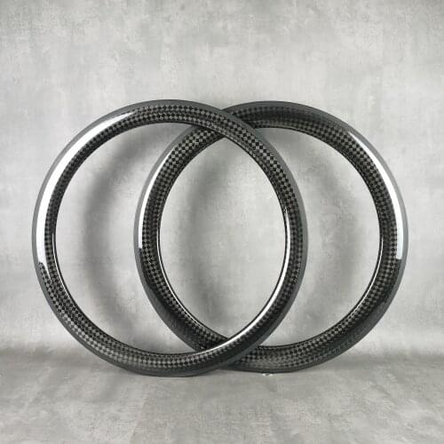 Full carbon rim 700c front 50mm rear 60mm depth 25mm width clincher/Tubular Road bike carbon rim glossy finish 20/24/28/32 hole