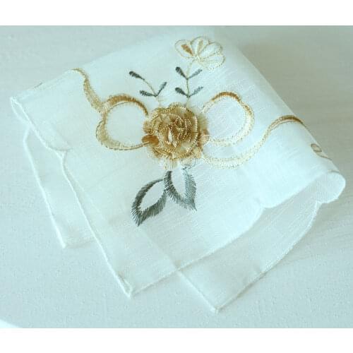 Table Embroidery Craftsmanship Placemat Cover Towel Lace Cotton Fabric Heat Insulation And Anti-Scalding Coaster Small Fresh