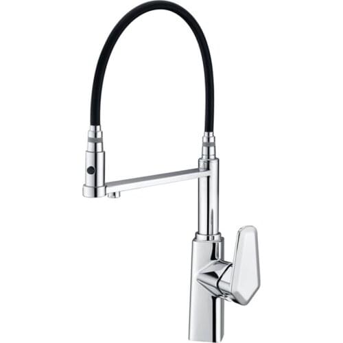 Kitchen Sink Faucet Pull Down/Out Spout Nozzle Chrome Brass Hot & Cold Mixer Tap Deck Mounted Rotating Direct Drinking Faucet