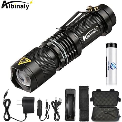Super brigh LED Flashlight Zoom L2 Led lamp bead Torch 5 mode camping lamp waterproof Use 18650 Rechargeable battery