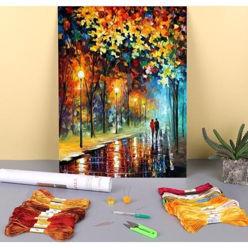 The Warmth Friends Pre-Printed 11CT Cross Stitch Set Embroidery DMC Threads Handmade Handicraft Handiwork Sewing Room Mulina