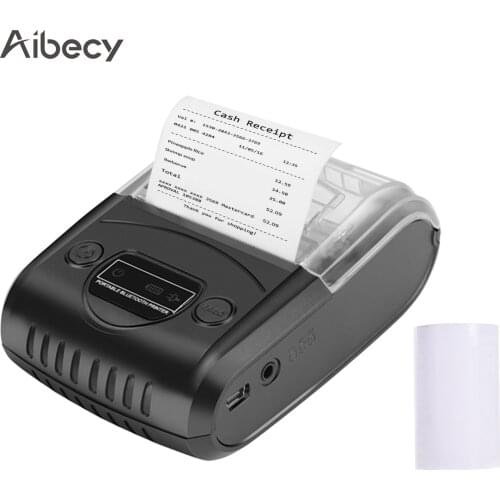 Aibecy Mini Portable 58mm Bluetooth Thermal Receipt Printer Bill POS 203dpi Label Printer ESC Print for Android iOS Retail Store