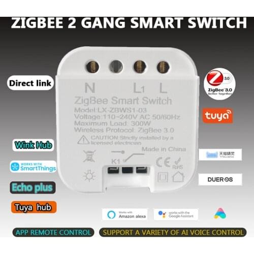 Tuya Smart Zigbee Light Switch Mini Dual-control Switch Refit Module Work With Alexa Google Smartthings Smart Life Zigbee3.0 Hub
