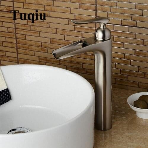Vidric New Arrival brass Basin Faucet hot and cold Waterfall Faucet single lever black/Nickel Lavatory Tap Torneiras de Pia Sink