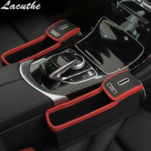 Car Seat Crevice Storage Box Grain Organizer Gap Slit Filler Holder Wallet Phone Coins Cigarette With Slit Pocket Accessories