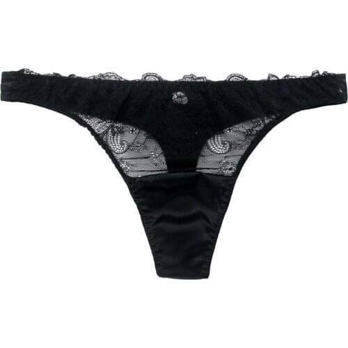 2020 Sexy Real Silk Lace Seamless Women Low-waist Briefs Cutout G-string M L XL XXL Free Shipping