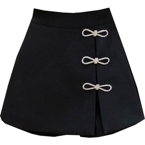 Chic Ins Europe Sexy Slim Japanese Girls Bottom High Waist Ladys Skirt Shorts Summer Autumn Thin Bow Wide Leg Short Pants Women