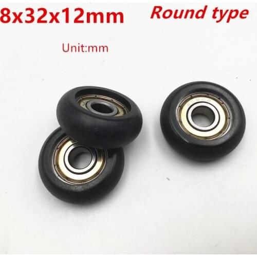 10pcs 608zz bearing POM coated roller wheel runner single 8*32*12mm roller wheel bearing roller for furniture free Shipping