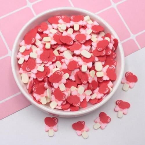 100g/Lot Polymer Clay Cute Ice Cream Slices Sprinkles for DIY Crafts Toys Filling Accessories