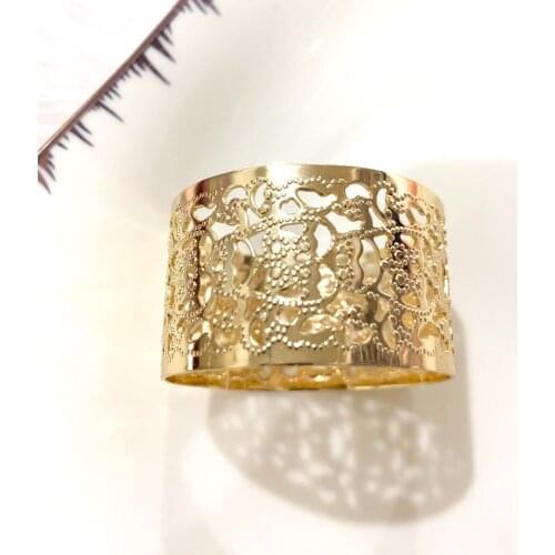 12PC Hotel model room Chinese-style European-style meal buckle napkin ring napkin ring napkin napkin buckle hollow print gold