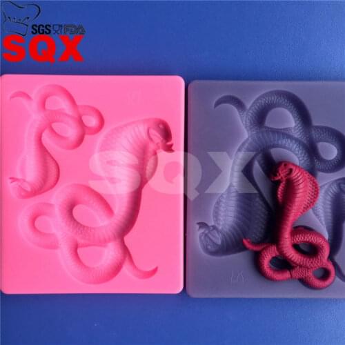 2PC snake shape silicone mold chocolate fondant cake decoration cake Tools MR68
