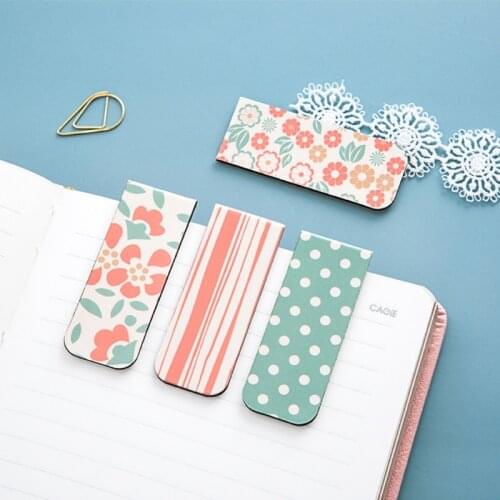 4pcs Cute Bee Flower Magnetic Bookmarks Magnet Page Markers Page Clips Bookmark for student Reading
