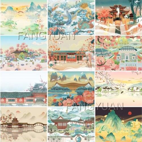 5D Diy Diamond Painting Cartoon Scenery Handcraft Art Kit Home Decoration Full Drill Round Square Embroidery Wall Pictures