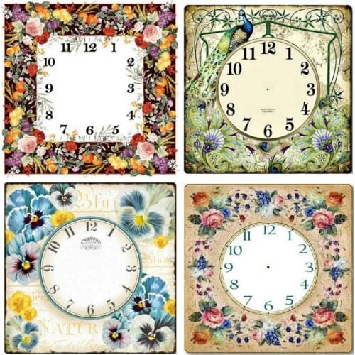 5d diy diamond painting wall clock flowers landscape full square / round 3D mosaic embroidery home decoration crafts gifts