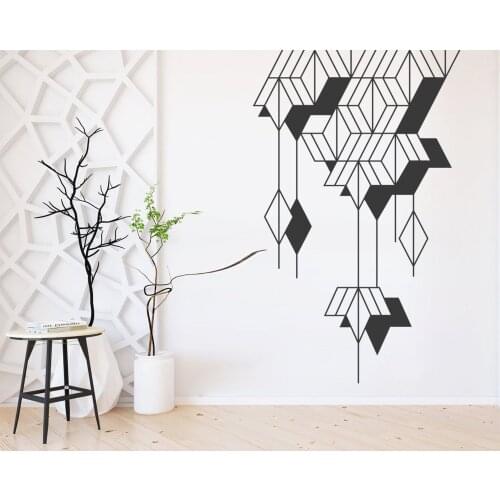 Geometric Art Abstract Wall Stickers Home Living Room Bedroom Fashion Art Decoration, Simple Style Decorative Wall Stickers KT27