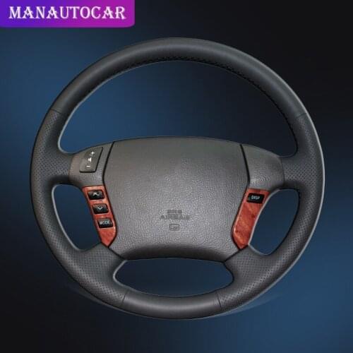 Car Braid On The Steering Wheel Cover for Toyota Crown 2006-2009 Hand Stitched DIY Auto Covers Car-styling Interior Accessories