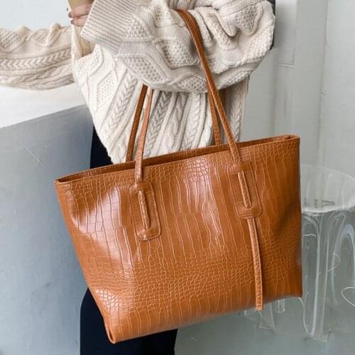 Shopping Tote Simple Large Capacity Handbag Tote Bags 2020 New Fashion Pu Leather Shoulder Bag High Quality Tote Bag