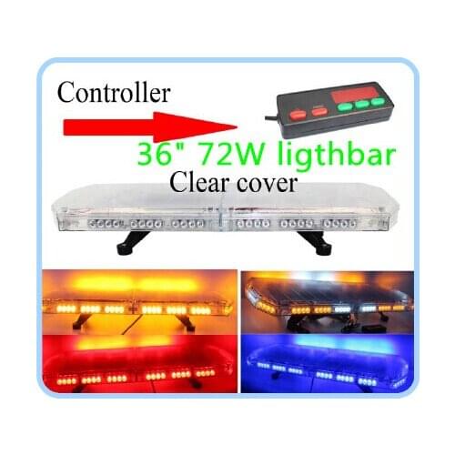 DC12/24V,72W,90cm Led Car Emergency lights, police fire ambulance warning light bar with controller,waterproof