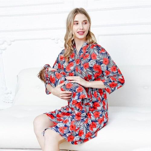 Designer Clothes Pregnant Robe Newborn Baby Blanket Hair Accessory Suits Maternity Printed Sleepwear Bathrobes Pyjama