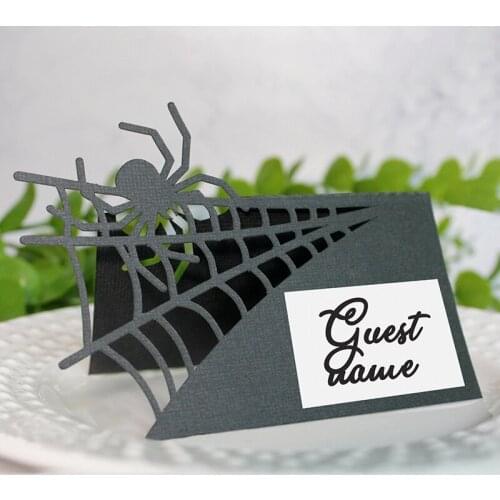 Halloween Spider Net Name Tag Metal Cutting Dies Stencils for DIY Scrapbooking Album Stamp Paper Card Embossing New Die Cut