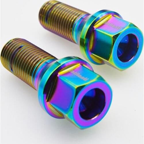 Gr5 Titanium Wheel Bolt M14*1.5*28 Cone Seat Colorful