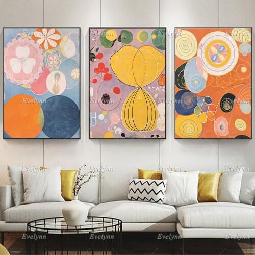 Hilma Af Klint Print, Modern Art, Floral Wall Decor, Scandinavian Poster, Abstract Art - Gift Idea Home Decor Wall Art Canvas
